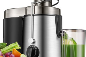 Produktbild von Juicer Machines, 400W Juicers Whole Fruit and Vegetable, Stainless Steel Centrifugal Juicer with Big Mouth Large 3” Feed Chute, Juice Recipe Included