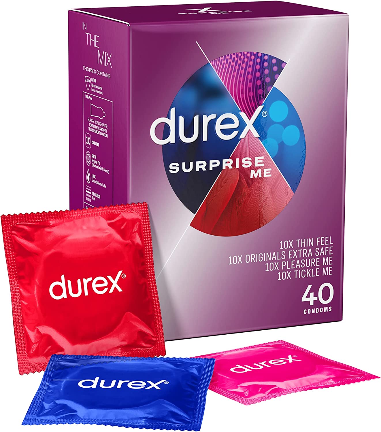 Bild von Durex Surprise Me Variety Condoms, 40 Condoms (1 Pack) (Packaging May Vary)