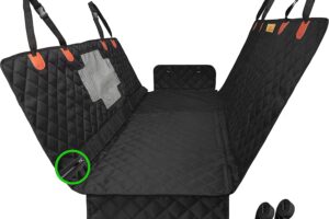 Bild von AMZPET 4-in-1 Dog Car Seat Cover with Mesh Window – Isofix Compatible Dog Car Hammock, Front Car Seat Cover for Dogs, Back Seat Cover, Boot Liner – Waterproof Car Seat Cover for Dogs – 137 x 147 cm