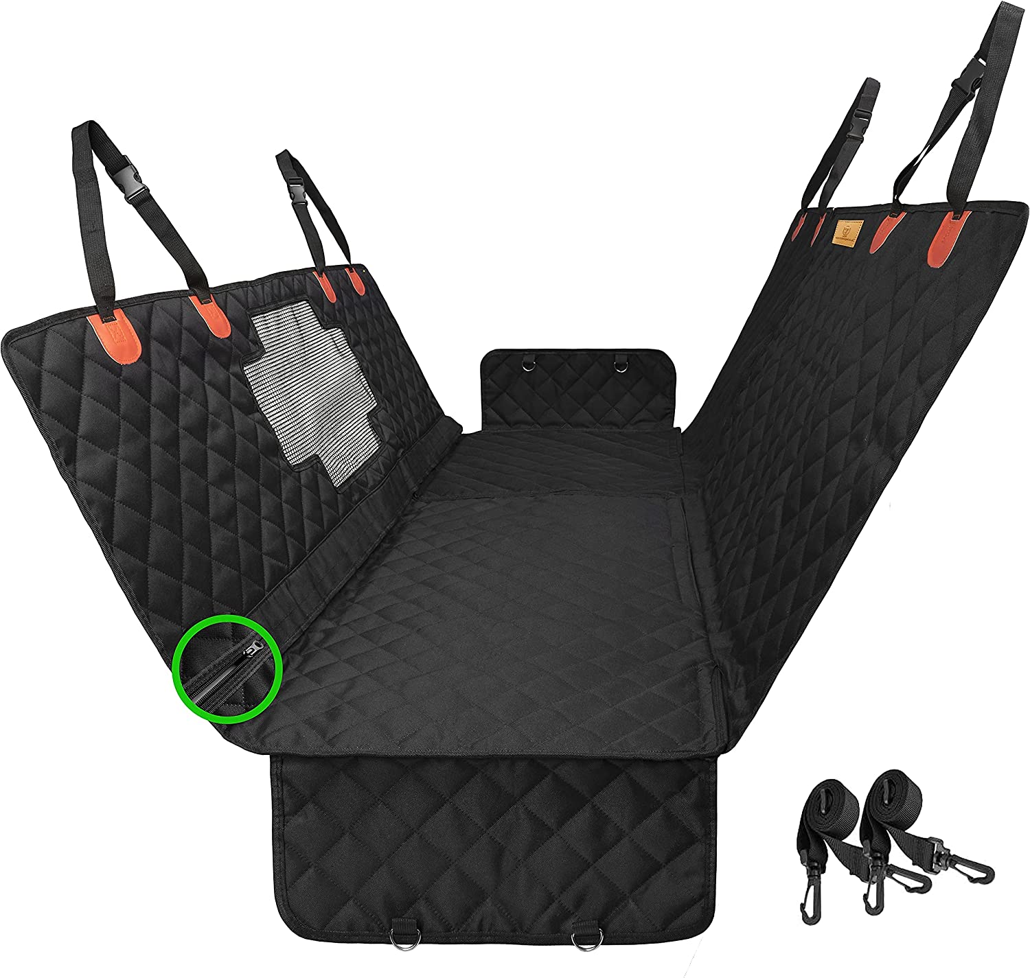 Bild von AMZPET 4-in-1 Dog Car Seat Cover with Mesh Window – Isofix Compatible Dog Car Hammock, Front Car Seat Cover for Dogs, Back Seat Cover, Boot Liner – Waterproof Car Seat Cover for Dogs – 137 x 147 cm