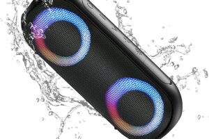 Bild von Bluetooth Speaker with Lights,NOTABRICK Portable Speakers Wireless Bluetooth 5.0,30W Loud Stereo Sound,IPX7 Waterproof,Long Playtime,100ft Bluetooth Range (Black)