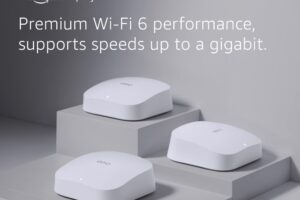 Produktbild von Amazon eero Pro 6 mesh Wi-Fi 6 router system | built-in Zigbee smart home hub | 3-pack | coverage up to 560 sq.m