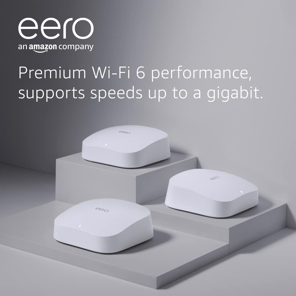 Bild von Amazon eero Pro 6 mesh Wi-Fi 6 router system | built-in Zigbee smart home hub | 3-pack | coverage up to 560 sq.m