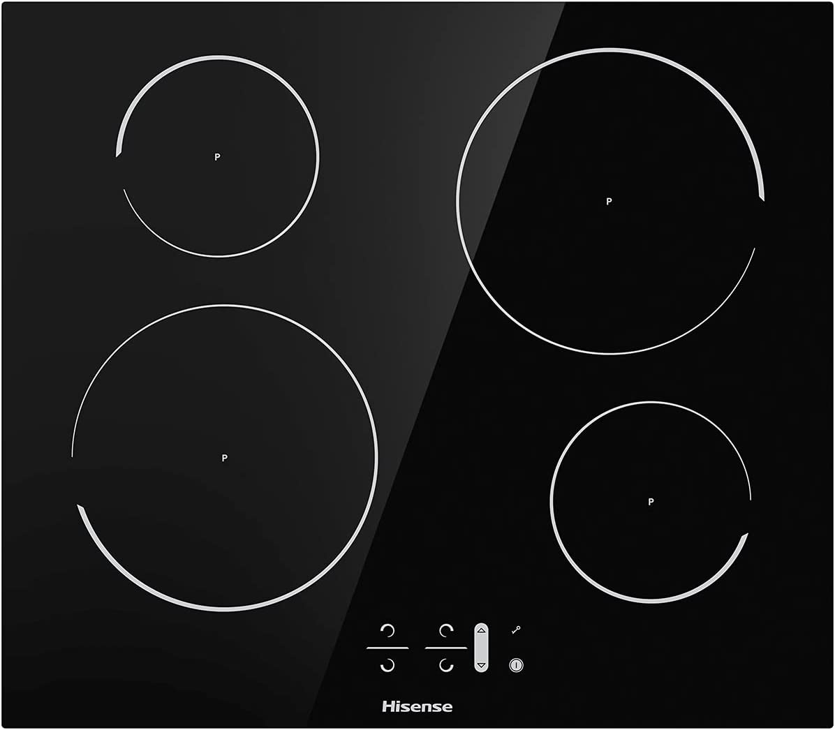 Bild von Hisense I6421C Built-in 60cm Induction Hob Glass Panel, Child Lock, Touch control, Timer Function – Black 7200W, 20 x 23 x 2 inches (L x W x H)