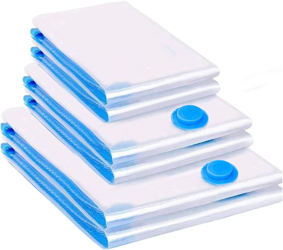 Bild von BoxLegend Vacuum Storage Bags 6pcs Space Saving Bags 2 Large 100x80cm + 2 Medium 80x60cm + 2 Small 60x40cm Vacuum Bags Double Zip Seal & Leak Valve Reusable for Clothes Pillow Comforters Bedding