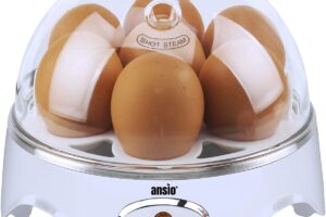 Bild von ANSIO Egg Boiler Electric Egg Cooker, Egg Poacher & Omelette Maker- up to 7 Egg Capacity Electric Egg Maker – Soft | Medium | Hard Boiled Eggs- White