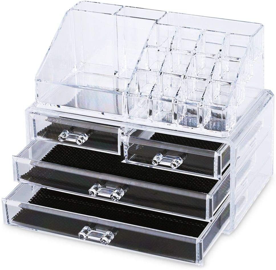 Bild von Home and Garden Products Cosmetic Organiser Drawers Clear Acrylic Jewellery Box Makeup Storage Case
