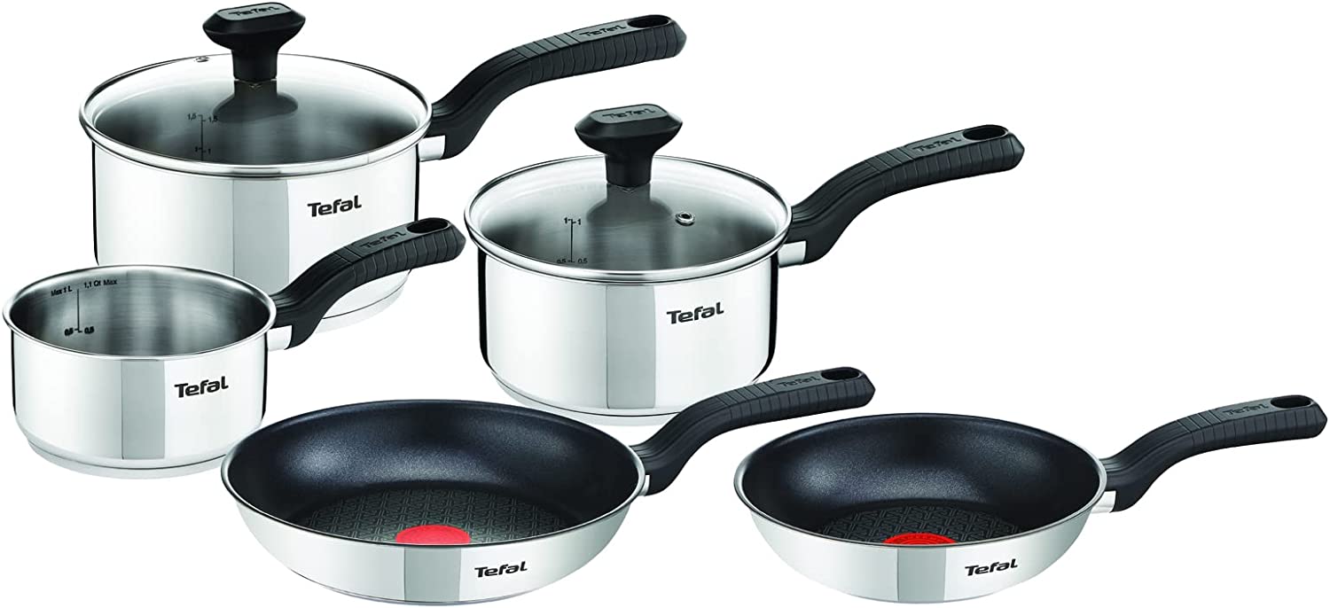 Bild von Tefal 5 Piece, Comfort Max, Stainless Steel, Pots and Pans, Induction Set, Silver