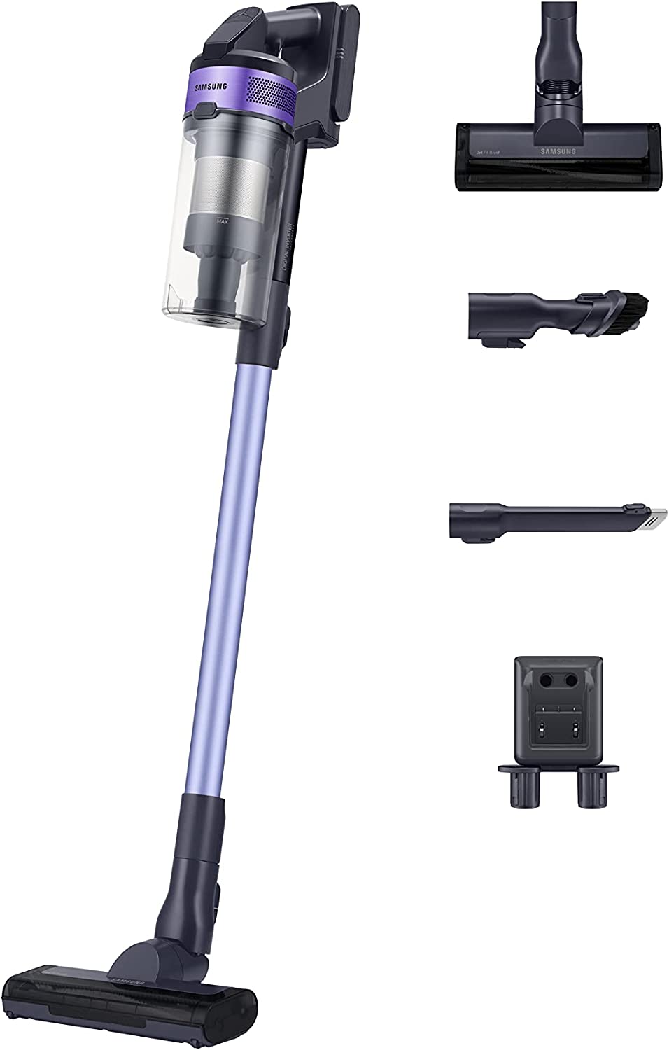 Bild von Samsung Jet 60 Turbo VS15A6031R4 Cordless Vacuum Cleaner, Max 150W Suction Power 40 min battery life, 2 in 1 flexible charger, compatible with clean station, Violet