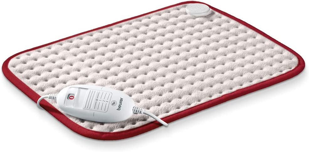 Bild von Beurer HK Comfort Heat Pad | Electric Heat Pad for Relaxation | 3 Electronically Regulated Temperature Settings | Machine-Washable | Automatic Switch-off | Red Trim Design