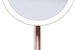 Produktbild von Fancii LED Lighted Makeup Mirror with 3 Light Settings, Rechargeable Vanity Mirror with 1x/ 10x Magnifications – Cordless, Magnetic Detachable Aluminum Stand, Touch Sensor (Nala)