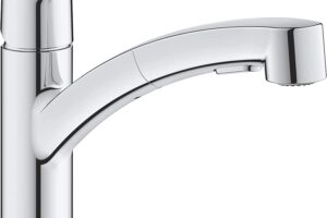 Produktbild von GROHE QUICKFIX Start | Kitchen sink tap Single-Lever mixer with Pull-Out Dual Spray | low spout with 90° swivel area | 1 hole easy install with Fast Fixation | requires min 1.0 bar | Chrome | 30531001