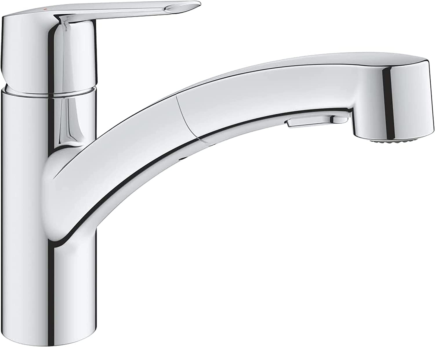 Bild von GROHE QUICKFIX Start | Kitchen sink tap Single-Lever mixer with Pull-Out Dual Spray | low spout with 90° swivel area | 1 hole easy install with Fast Fixation | requires min 1.0 bar | Chrome | 30531001