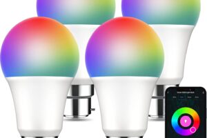 Produktbild von Smart Bulb, Alexa Light Bulb,APP Control, Smart WiFi Multicolor LED Bulb 8W (75W Equivalent), Smart Light Bulb Compatible with Alexa, Google Home, 2.4Ghz Only, No Hub Required, RGB+W, 2700K (4 Pack)