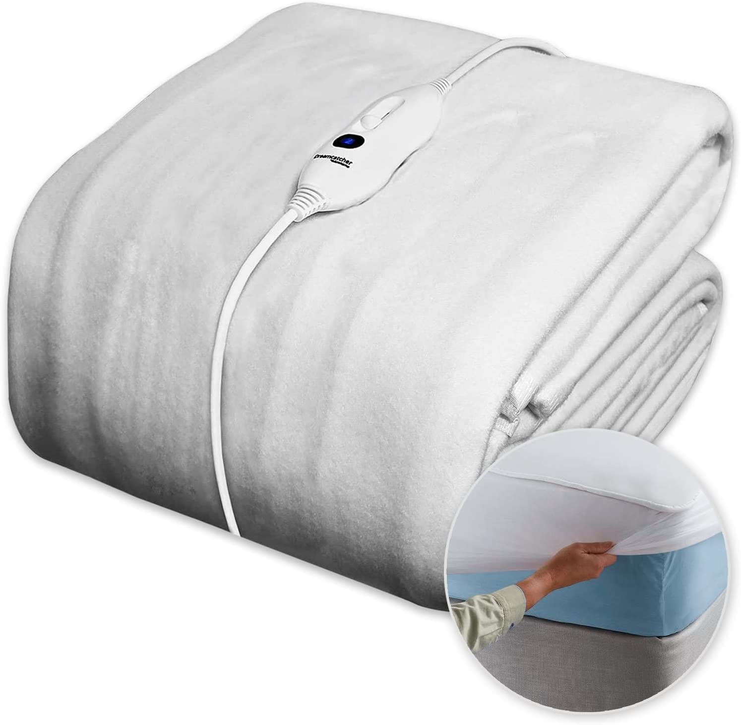 Bild von Dreamcatcher Single Fitted Electric Blanket , Machine Washable Heated Blanket, Soft Underblanket with 3 Comfort settings,