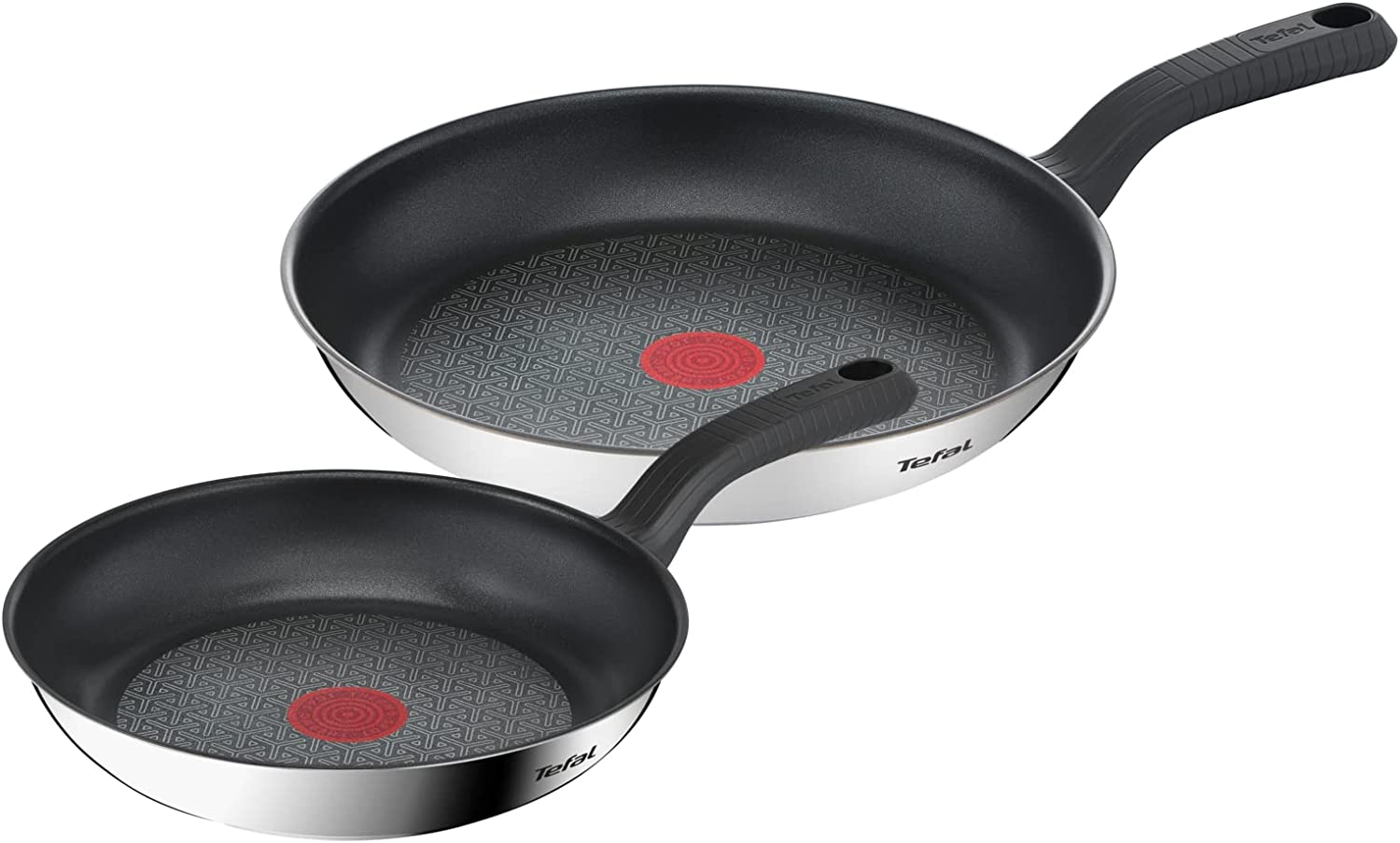 Bild von Tefal 2 Piece Comfort Max, 24cm & 28cm Frying Pans, Stainless Steel, Silver