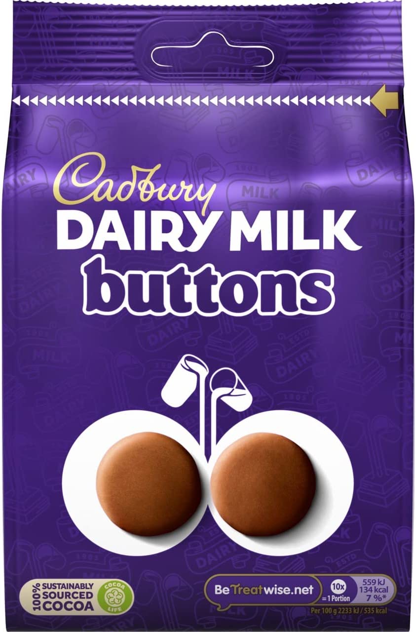 Bild von Cadbury Dairy Milk Giant Buttons Chocolate Bag, 119g
