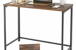 Bild von Gizcam – Folding Computer Desk Industrial Computer Table Office Workstation Simple Writing Desk pc