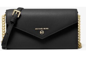 Bild von Large Crossgrain Leather Smartphone Convertible Crossbody Bag – Black – Michael Kors Shoulder Bags