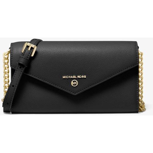 Bild von Large Crossgrain Leather Smartphone Convertible Crossbody Bag – Black – Michael Kors Shoulder Bags