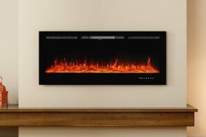 Produktbild von 40 Inch led Electric Fireplace Wall Mounted Wall Insert Heater 9 Flame Colours – Livingandhome