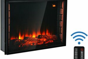 Bild von Gymax – Recessed Electric Fireplace Adjustable 1000W/2000W Fireplace Heater Dual Control