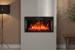 Produktbild von 28 inch Electric led Fireplace Wall Inset Mounted Heater 7 Flame Colours, Height 39CM