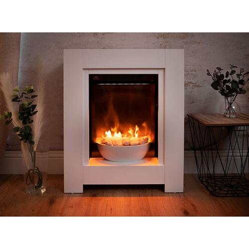 Bild von Marco Paul – White Electric Fire Heater Realistic 3D Flame Effect Heating 58cm Fireplace Fire