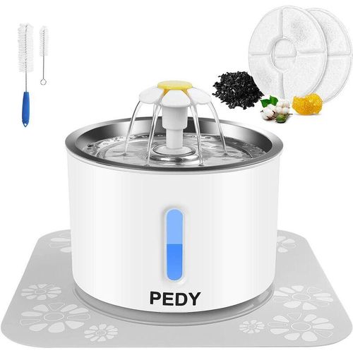 Bild von Cat Drinking Fountain Automatic Water Dispenser for Cats Dogs with Water Level Window, 2 Hygiene Filters, 1 Silicone Mat with LED Light Switch, 2