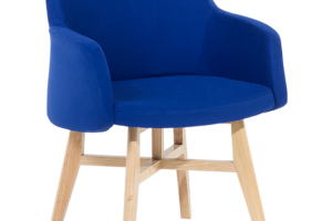 Bild von Beliani Armchair Dark Blue Club Chair Retro Style Wooden Legs Material:Polyester Size:50x78x58