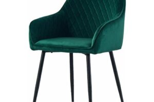 Bild von AINPECCA 1X Dining Chairs Green Velvet Padded Seat Metal Leg Kitchen Chair Home Office Room