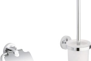 Produktbild von GROHE Essentials Accessoires Bath (WC-Set 3 in 1, Material: Glas / Metall) chrom, 40407001