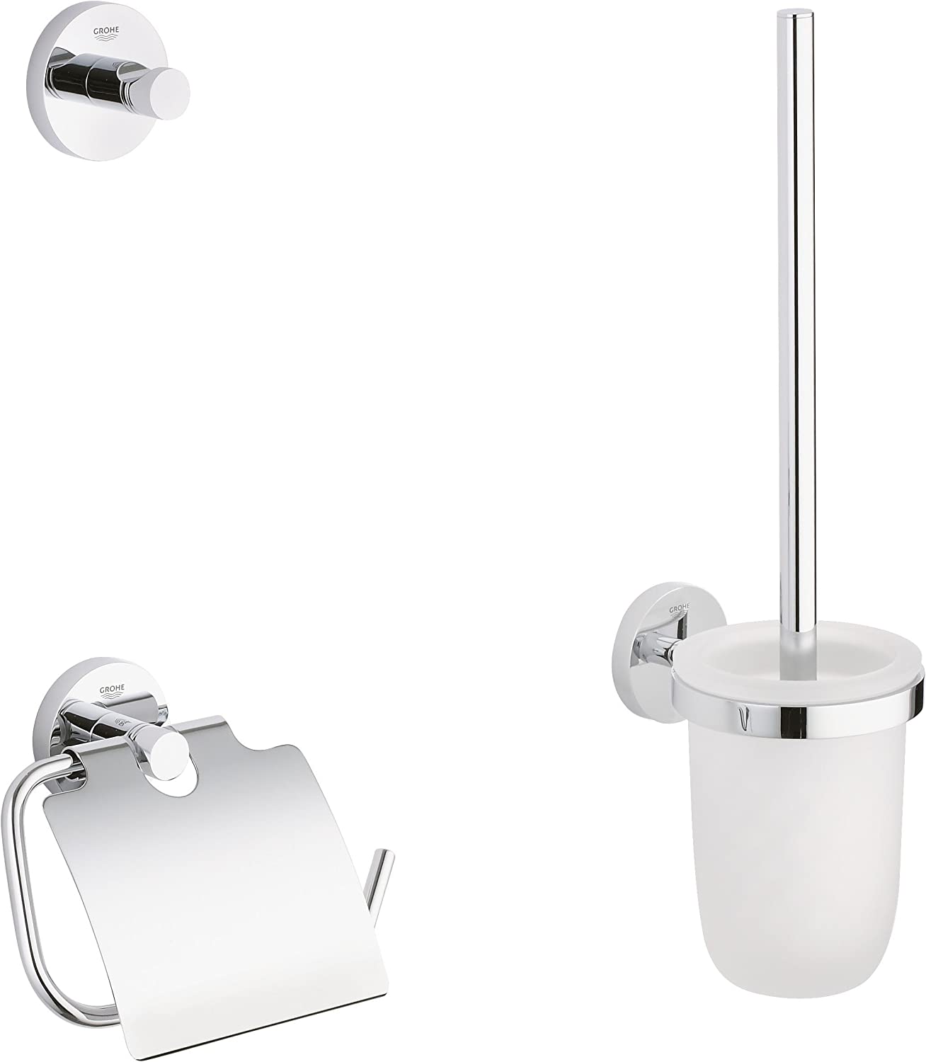 Bild von GROHE Essentials Accessoires Bath (WC-Set 3 in 1, Material: Glas / Metall) chrom, 40407001