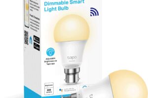 Produktbild von TP-Link Tapo Smart Bulb, Smart Wi-Fi LED Light, B22, 8.7W, Energy saving, Works with Amazon Alexa and Google Home, Dimmable Soft Warm White, No Hub Required (Tapo L510B) [Energy Class F]