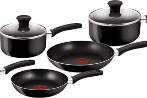 Bild von Tefal Delight Aluminium 5 Piece Non-Stick Pots & Pans Cookware Set, Black