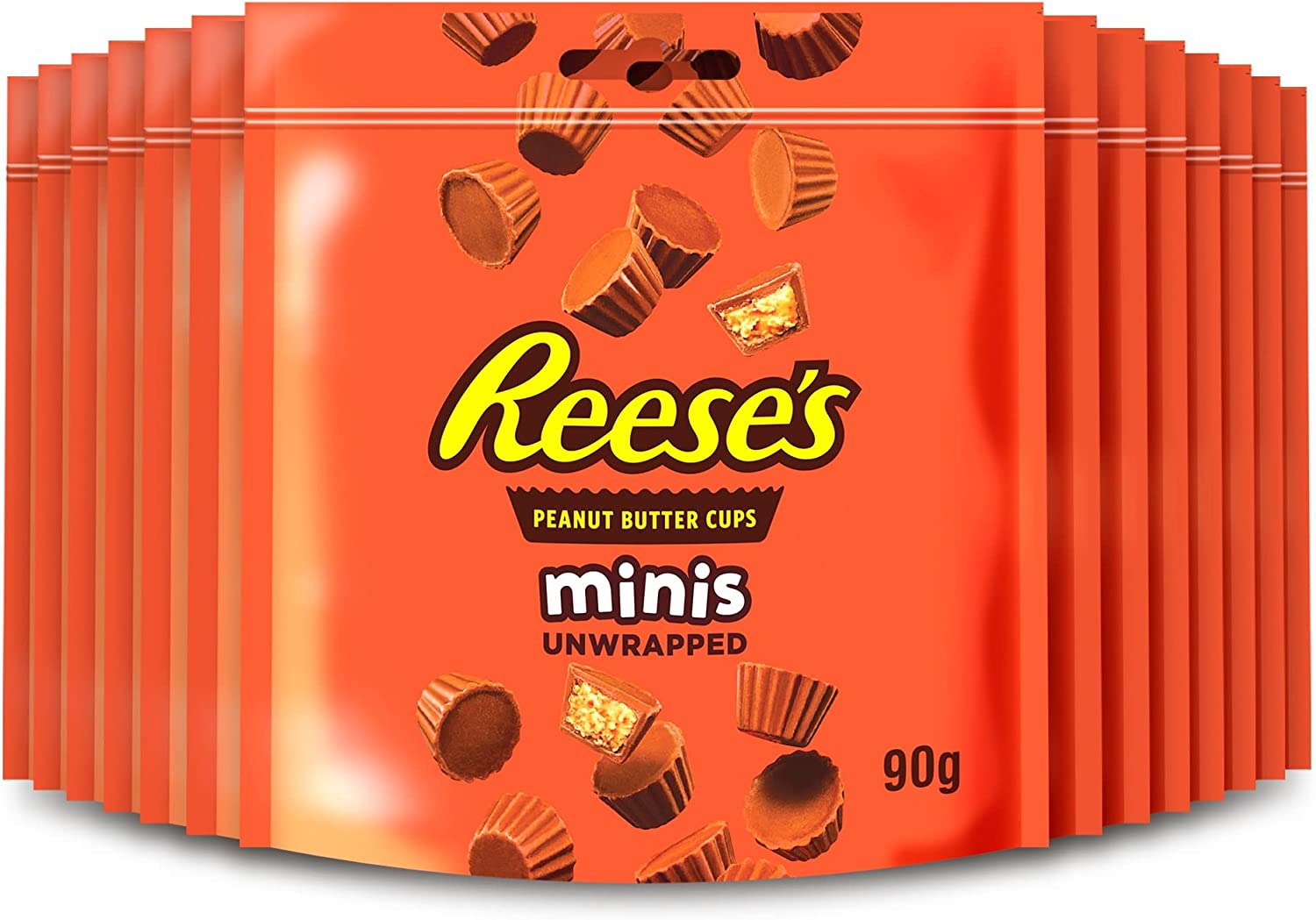 Bild von Reese’s Mini Peanut Butter Cups Pouch, Milk Chocolate Flavour Mini Cups, 90g – Pack of 14