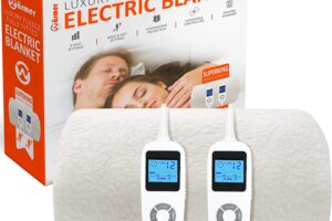 Bild von Warmer Electric Blanket SuperKing Size – Dual Control, Body&Feet Zone Setting, Fully Fitted Under Heated Blanket, Luxury Fleece,Timer,9 Heat Settings – Super King