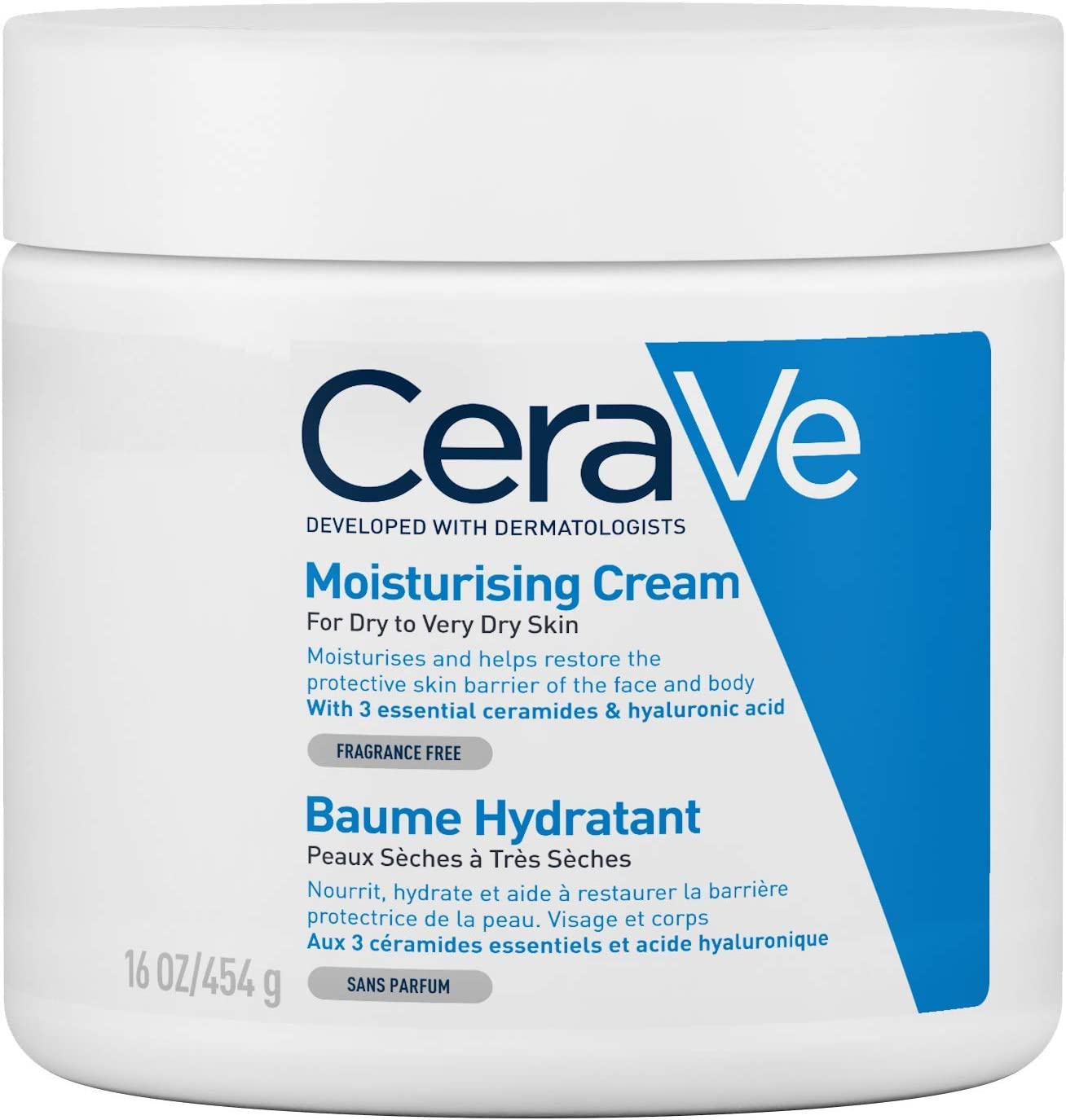 Bild von CeraVe Moisturising Cream for Dry to Very Dry Skin 454g with Hyaluronic Acid & 3 Essential Ceramides