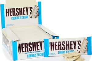 Bild von Hershey’s Cookies ‘n’ Crème, White Chocolate Flavour with Cookie Pieces, Pack of 24 x 40g