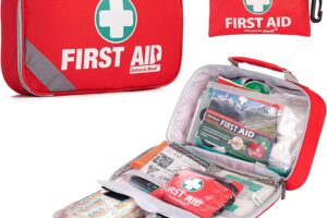 Bild von First Aid Kit (215 Piece) + Bonus 43 Piece Mini First Aid Kit – Includes Emergency Blanket, Bandage, Scissors for Home, Car, Camping, Office, Boat, and Traveling