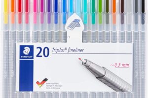 Produktbild von Staedtler 334 SB20 0.3 mm Triplus Fineliner Pen – Assorted Colours (Pack of 20)