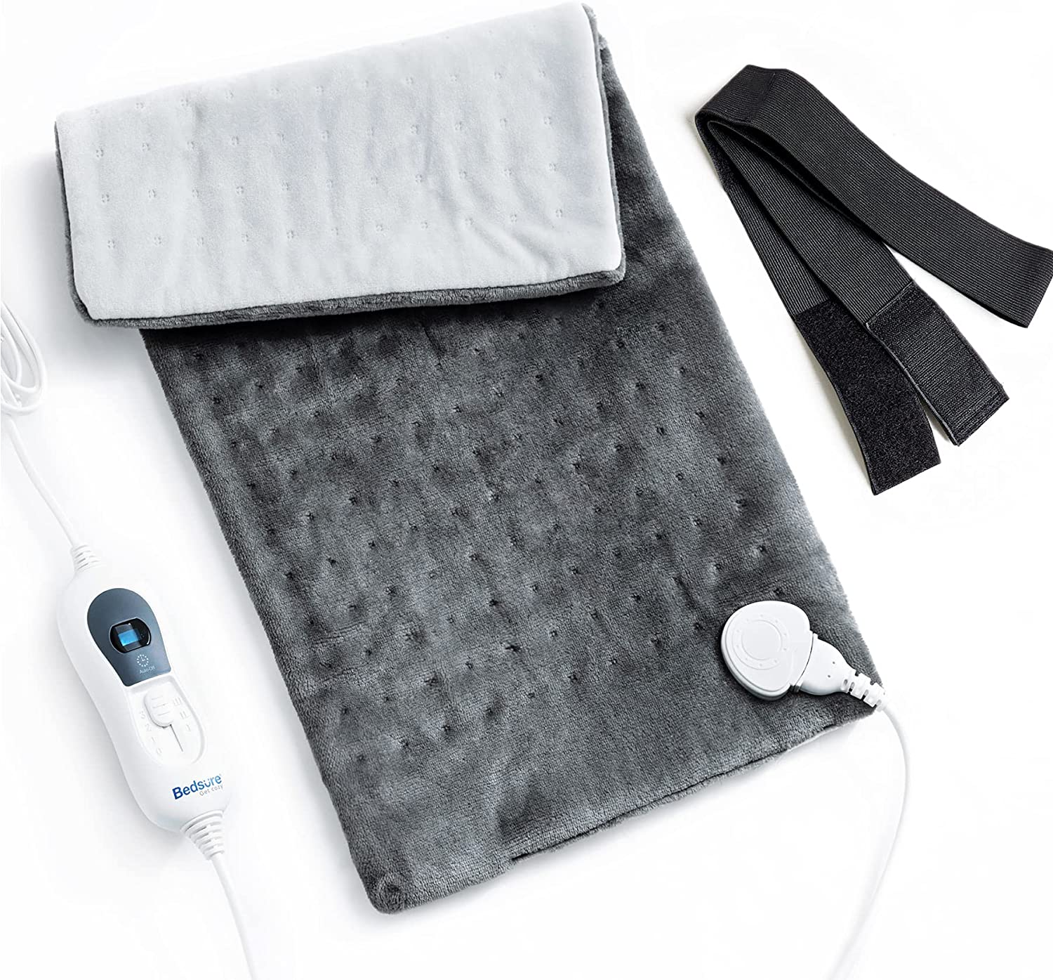 Bild von BEDSURE Electric Heat Pad – Heating Pads for Back Pain Relief, Auto Shut Off Heated Pad, Machine Washable 30×60 cm, Grey