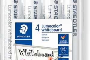 Bild von STAEDTLER 351 WP4-1 Lumocolor whiteboard markers, desktop box of 4 assorted colours, bullet tip