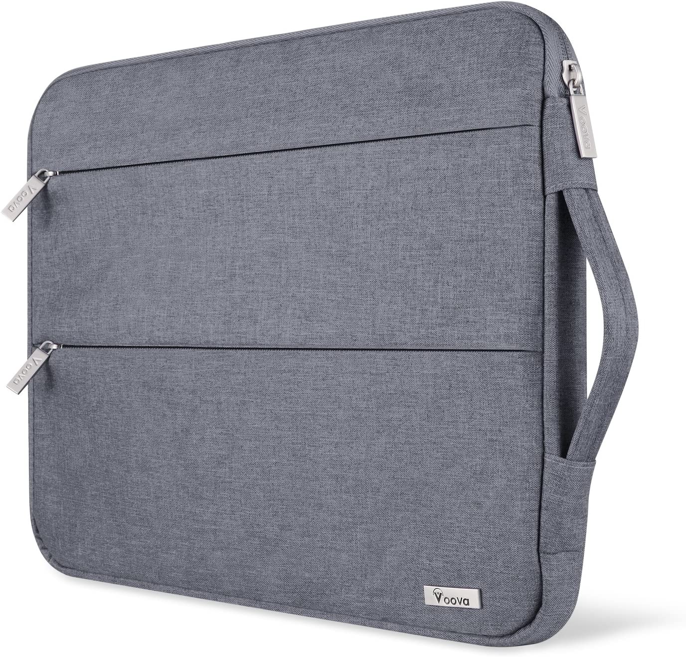 Bild von Voova 13 13.3 Inch Laptop Sleeve Case with Handle Compatible with MacBook Air 2018-2020 M1, MacBook Pro 14 2021, 13.5″ Surface Book 2/3, XPS 13, Waterproof Slim Computer Bag Cover with 2 Pockets-Grey