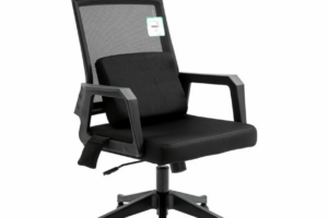 Produktbild von Cherry Tree Furniture Beni Plus Mesh Swivel Office Chair with Massage Lumbar Cushion in Black