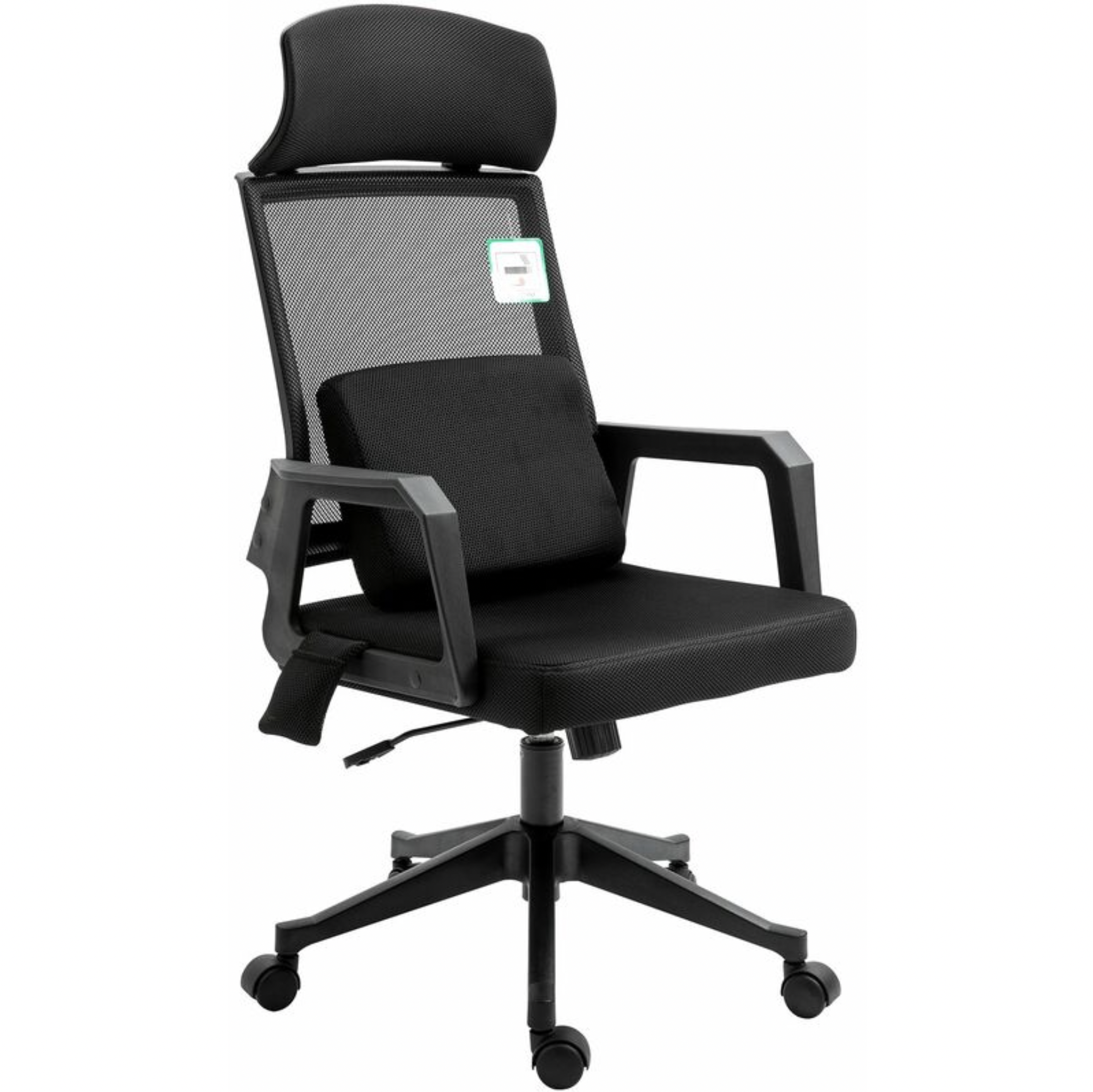 Bild von Cherry Tree Furniture Beni Plus Mesh Swivel Office Chair with Massage Lumbar Cushion in Black