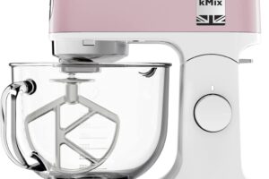 Produktbild von Kenwood kMix Stand Mixer for Baking, Stylish Kitchen Mixer with K-beater, Dough Hook and Whisk, 5L Glass Bowl, Removable Splash Guard, 1000 W, Pastel Pink