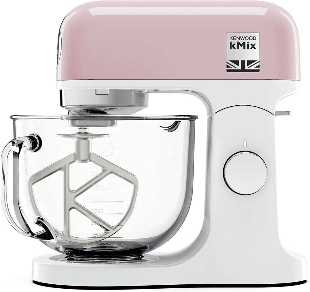 Bild von Kenwood kMix Stand Mixer for Baking, Stylish Kitchen Mixer with K-beater, Dough Hook and Whisk, 5L Glass Bowl, Removable Splash Guard, 1000 W, Pastel Pink
