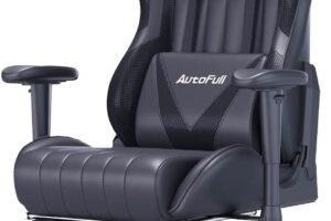 Produktbild von AutoFull Gaming Chair Ergonomic Office Chair High Back Swivel Chair Racing Pu Leather Computer Chair With Arms,Thicker Bucket Seat,Adjustable Height,Back Support And Footrest,Black (3 Year Warranty)