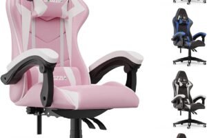 Bild von bigzzia Gaming Chair Office Chair Desk Chair Swivel Heavy Duty Chair Ergonomic Design with Cushion and Reclining Back Support